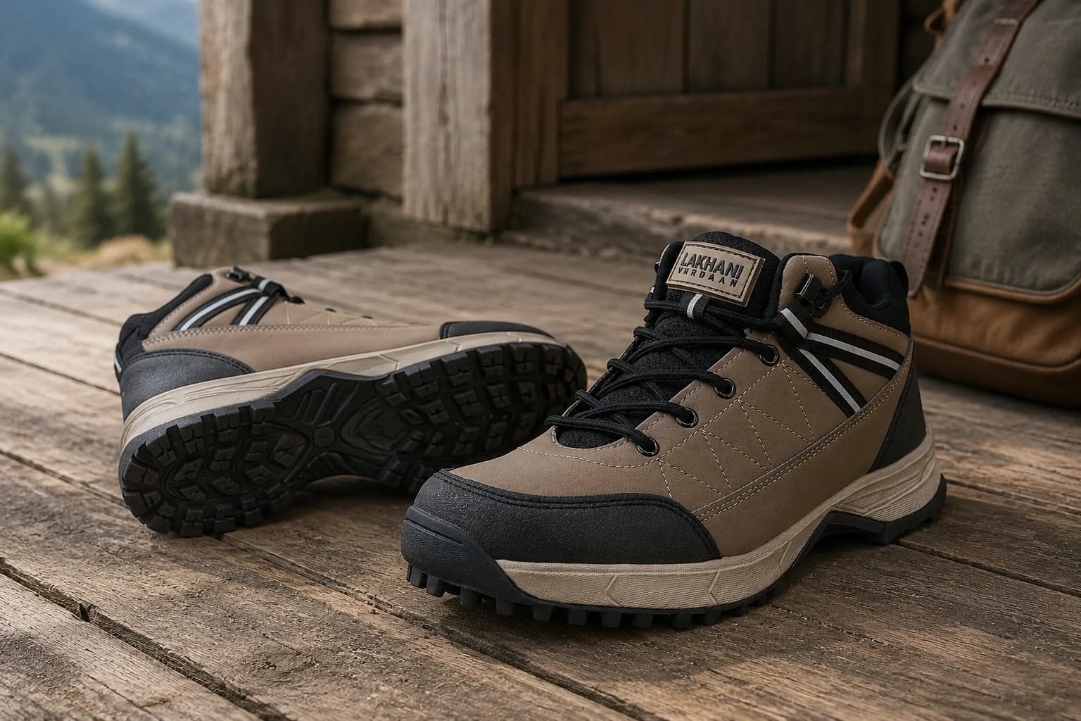 Men wearing Lakhani Hiking shoes on mountain