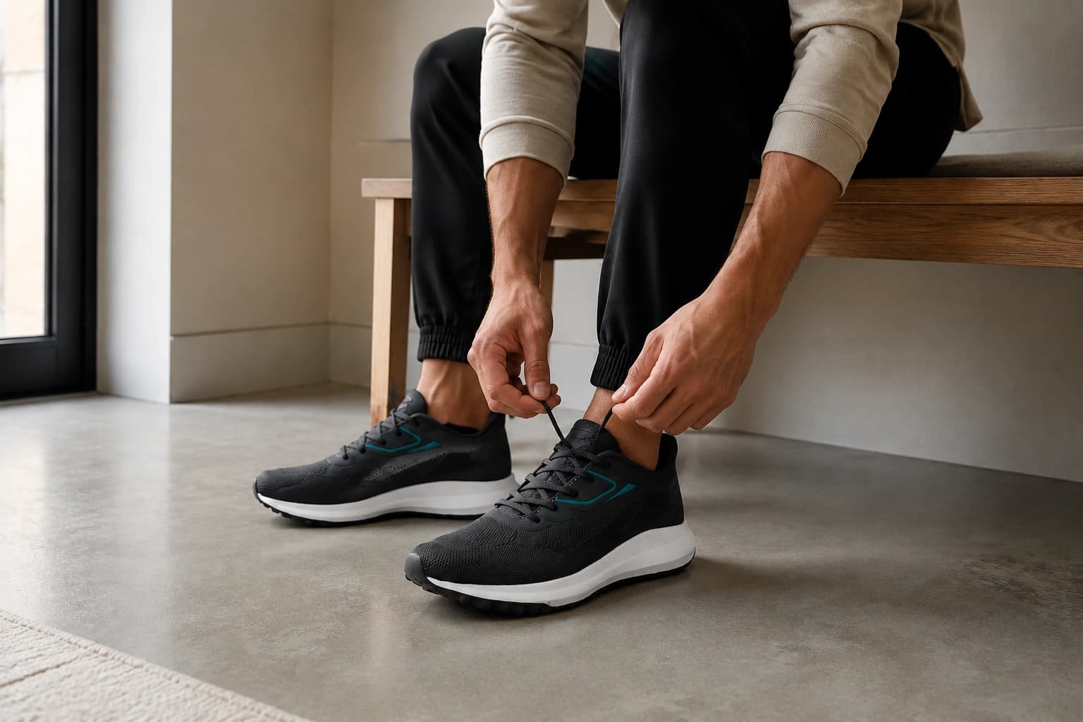 Men wearing lakhani sports shoes for jogging